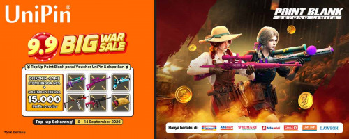 9.9 Makin Panas! Top Up Point Blank & Dapatkan Cashback hingga 15.000 UniPin Credits!